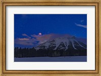 The Total Eclipse of the Moon Over the Canadian Rocky Mountains in Alberta Fine Art Print