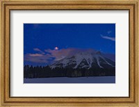The Total Eclipse of the Moon Over the Canadian Rocky Mountains in Alberta Fine Art Print