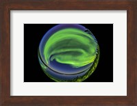 A 360 Degree Fish-Eye View of the Northern Lights Over Prelude Lake Fine Art Print