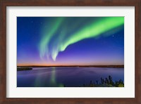 An Arc of Northern Lights Appears in the Evening Twilight Over Prelude Lake Fine Art Print