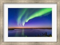 An Arc of Northern Lights Appears in the Evening Twilight Over Prelude Lake Fine Art Print