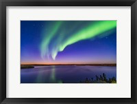 An Arc of Northern Lights Appears in the Evening Twilight Over Prelude Lake Fine Art Print