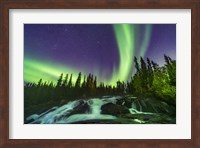 Aurora Over the Ramparts Waterfall On the Cameron River Fine Art Print