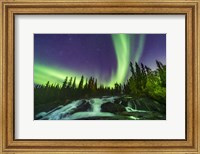 Aurora Over the Ramparts Waterfall On the Cameron River Fine Art Print