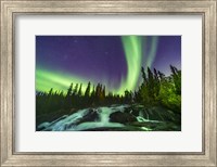 Aurora Over the Ramparts Waterfall On the Cameron River Fine Art Print