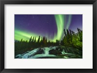 Aurora Over the Ramparts Waterfall On the Cameron River Fine Art Print