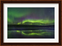 Reflections of the Northern Lights in the Misty Waters of Madeline Lake Fine Art Print