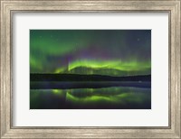 Reflections of the Northern Lights in the Misty Waters of Madeline Lake Fine Art Print