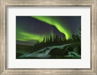 Auroral Curtains Over Ramparts Falls On the Cameron River Fine Art Print