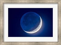 4-Day Old Waxing Crescent Moon With Earthshine Fine Art Print