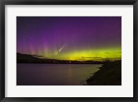 Comet NEOWISE and Aurora Over Waterton River, Alberta Fine Art Print