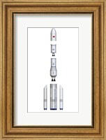 Future Chinese Rocket, Long March 9, Side View - Exploded View Fine Art Print