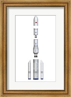 Future Chinese Rocket, Long March 9, Side View - Exploded View Fine Art Print