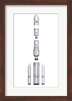 Future Chinese Rocket, Long March 9, Side View - Exploded View Fine Art Print