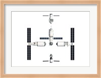 Chinese Space Station Tiangong 2022, Exploded View Fine Art Print