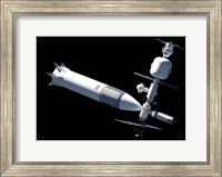 Lunar Gateway Space Station Concept, With Spacex Lunar Starship Fine Art Print