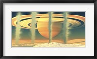 Geysers at the South Pole On the Moon Enceladus Near the Planet of Saturn Fine Art Print