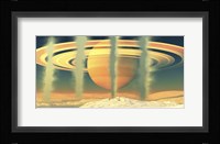 Geysers at the South Pole On the Moon Enceladus Near the Planet of Saturn Fine Art Print