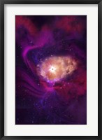 Purple and Red Molecular Clouds Surround a Large Star Nebula Fine Art Print