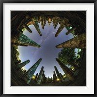 A 360 Degree Panorama View of Wat Mahathat With Milky Way Fine Art Print