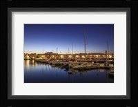 Morning Twilight Paints the Sky Into Blue Above a Lake in Houston, Texas Framed Print