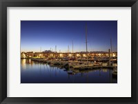 Morning Twilight Paints the Sky Into Blue Above a Lake in Houston, Texas Framed Print