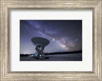 Milky Way Rises Above a Radio Telescope at the Nanshan Observatory, China Fine Art Print