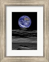 Earth Rise As Seen From the Edge of the Compton Crater On the Moon Fine Art Print