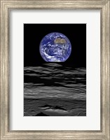 Earth Rise As Seen From the Edge of the Compton Crater On the Moon Fine Art Print