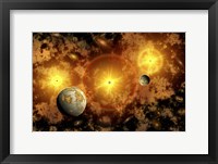 Alien Exoplanets Orbiting a Distant Star Cluster Fine Art Print