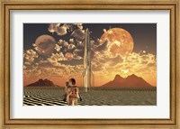 An Astronaut Using a Rocketship To Travel To Different Alien Planets Fine Art Print