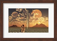 An Astronaut Using a Rocketship To Travel To Different Alien Planets Fine Art Print