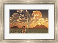 An Astronaut Using a Rocketship To Travel To Different Alien Planets Fine Art Print