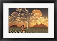 An Astronaut Using a Rocketship To Travel To Different Alien Planets Fine Art Print