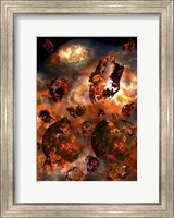 Two Alien Exoplanets Colliding Into Each Other Fine Art Print