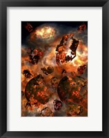 Two Alien Exoplanets Colliding Into Each Other Fine Art Print