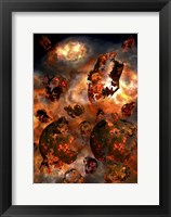 Two Alien Exoplanets Colliding Into Each Other Fine Art Print