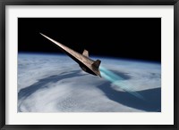 An Unmanned Scramjet Flys Toward Outer Space Near the Edge of Earth's Atmosphere Fine Art Print