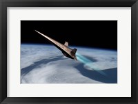 An Unmanned Scramjet Flys Toward Outer Space Near the Edge of Earth's Atmosphere Fine Art Print