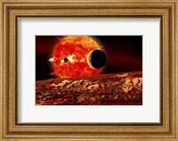 Planets Are Silhouetted As They Transit in Front of a Red Giant Star Fine Art Print