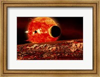 Planets Are Silhouetted As They Transit in Front of a Red Giant Star Fine Art Print