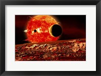 Planets Are Silhouetted As They Transit in Front of a Red Giant Star Fine Art Print