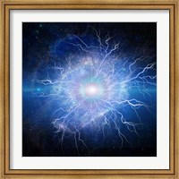 Supernova, Galaxy in Eye Shape, With Lightning Fine Art Print