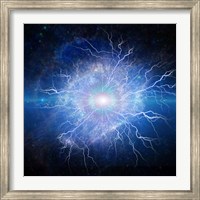 Supernova, Galaxy in Eye Shape, With Lightning Fine Art Print