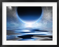 Exosolar Planet Rising Over Quiet Waters Fine Art Print