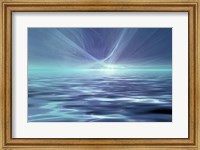 Fantastic Glowing Light Or Solar Wind Over Water Surface Fine Art Print