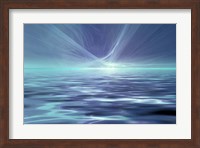 Fantastic Glowing Light Or Solar Wind Over Water Surface Fine Art Print