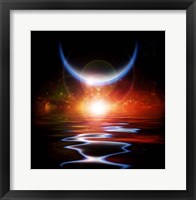 Sun Eclipse Waters Reflection and Planets Framed Print