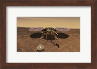 An Artist's Rendition of the Insight Lander Operating On the Surface of Mars Fine Art Print