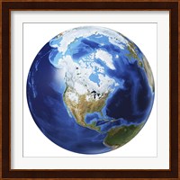 3D Illustration of Planet Earth, Centered On North America Fine Art Print